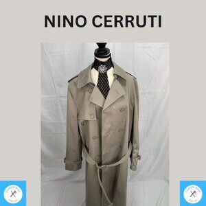 NINO CERRUTI  BEIGE TRENCH COAT MADE IN KOREA LUXURY HIGHEND STYLISH